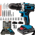 21V Cordless Impact Drill Electric Screwdriver Electric Hammer Drill Mini Wireless Hand Drill Lithium-Ion Battery Power Tools