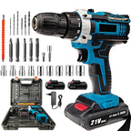 21V Cordless Impact Drill Electric Screwdriver Electric Hammer Drill Mini Wireless Hand Drill Lithium-Ion Battery Power Tools