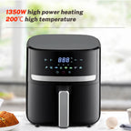 1400W 5L Air Fryer Stainless Steel Visible wide Capacity Electric Oven LED Display Touch set Multifunctional Electric Frye