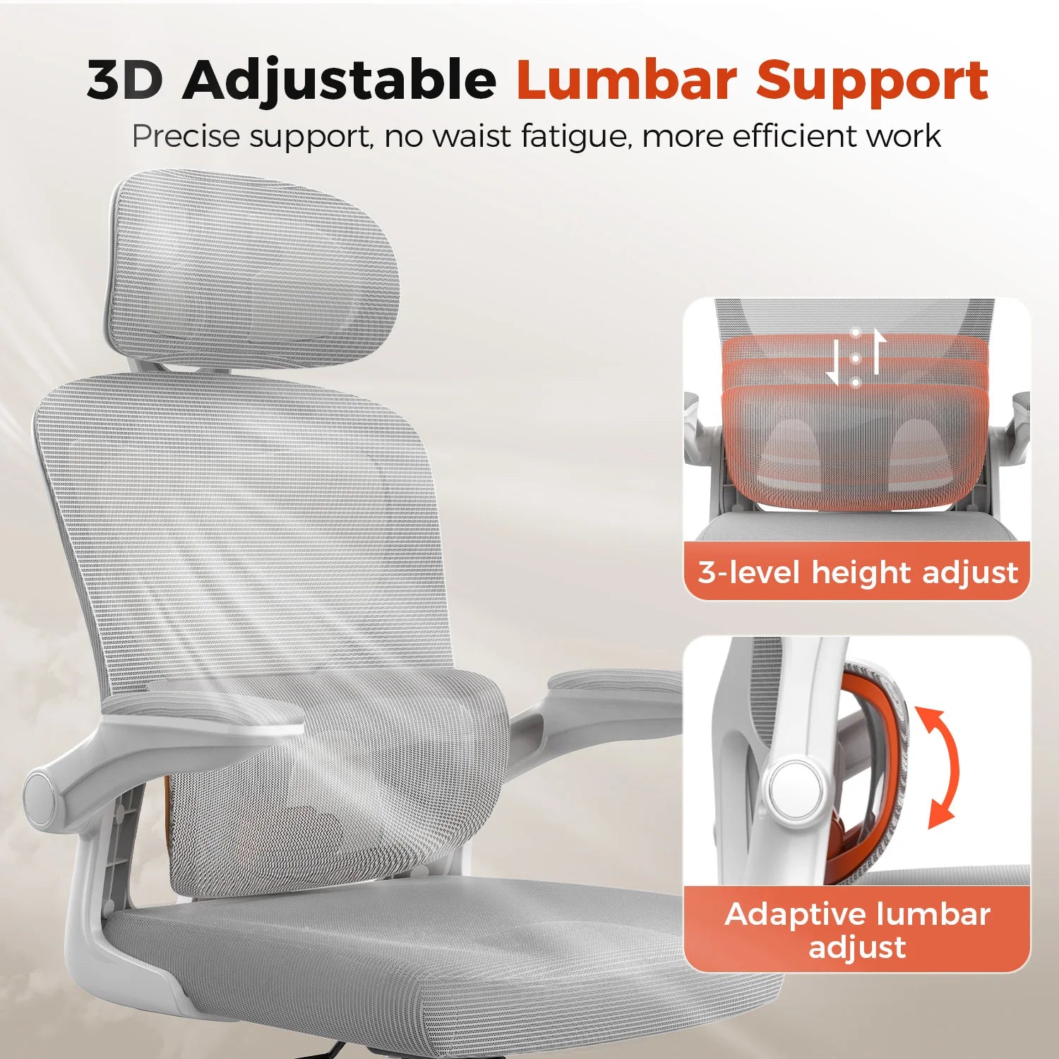 Comhoma Office Chair Ergonomic Desk Chair with Flip-Up Armrests, 3D Headrest Executive Desk Chair Comfy