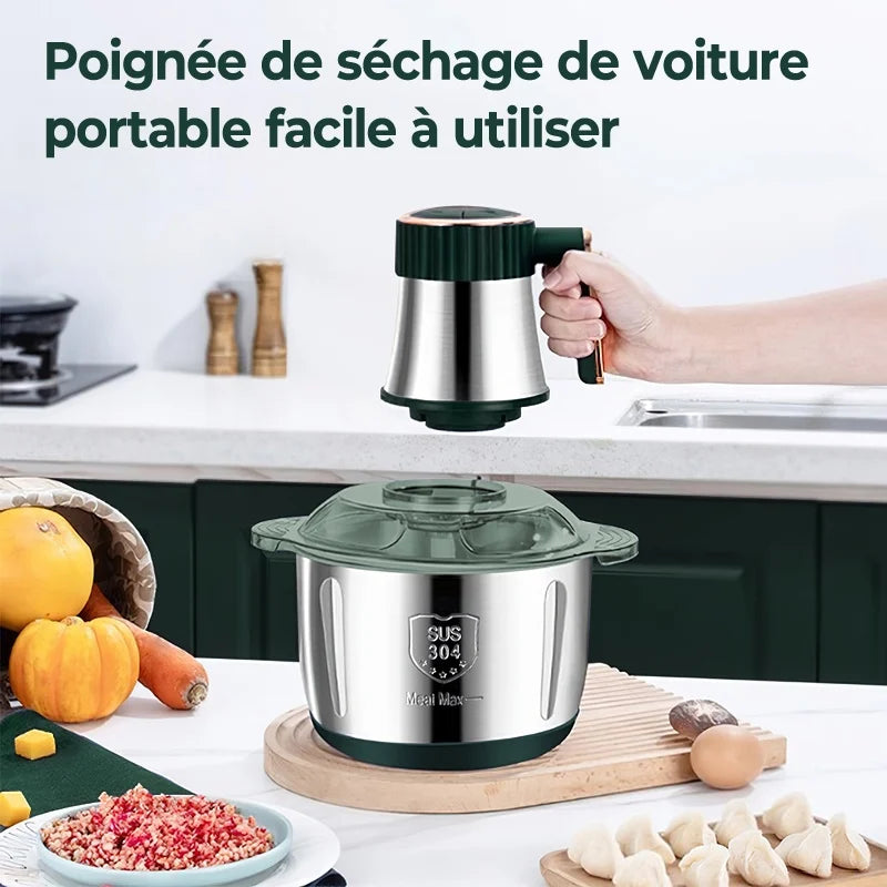 5L Electric Meat 5gear Grinders Food Crusher Stainless Steel Multifunctional Vegetable Slicer Processor Chopper