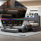 Upholstery bed 140x200cm with air lever storage headboard with storage and charging velvet bed with drawers double bed
