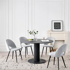 Modern Simple Round Dining Table, Solid Wood Stable Base Dining Table for 4-6 People, Suitable for Bedroom/Living Room