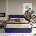 Wooden Aura 140/160/180x200cm Upholstered bed Double Bed Hydraulic Functional bed PU Height Adjustable Headboard
