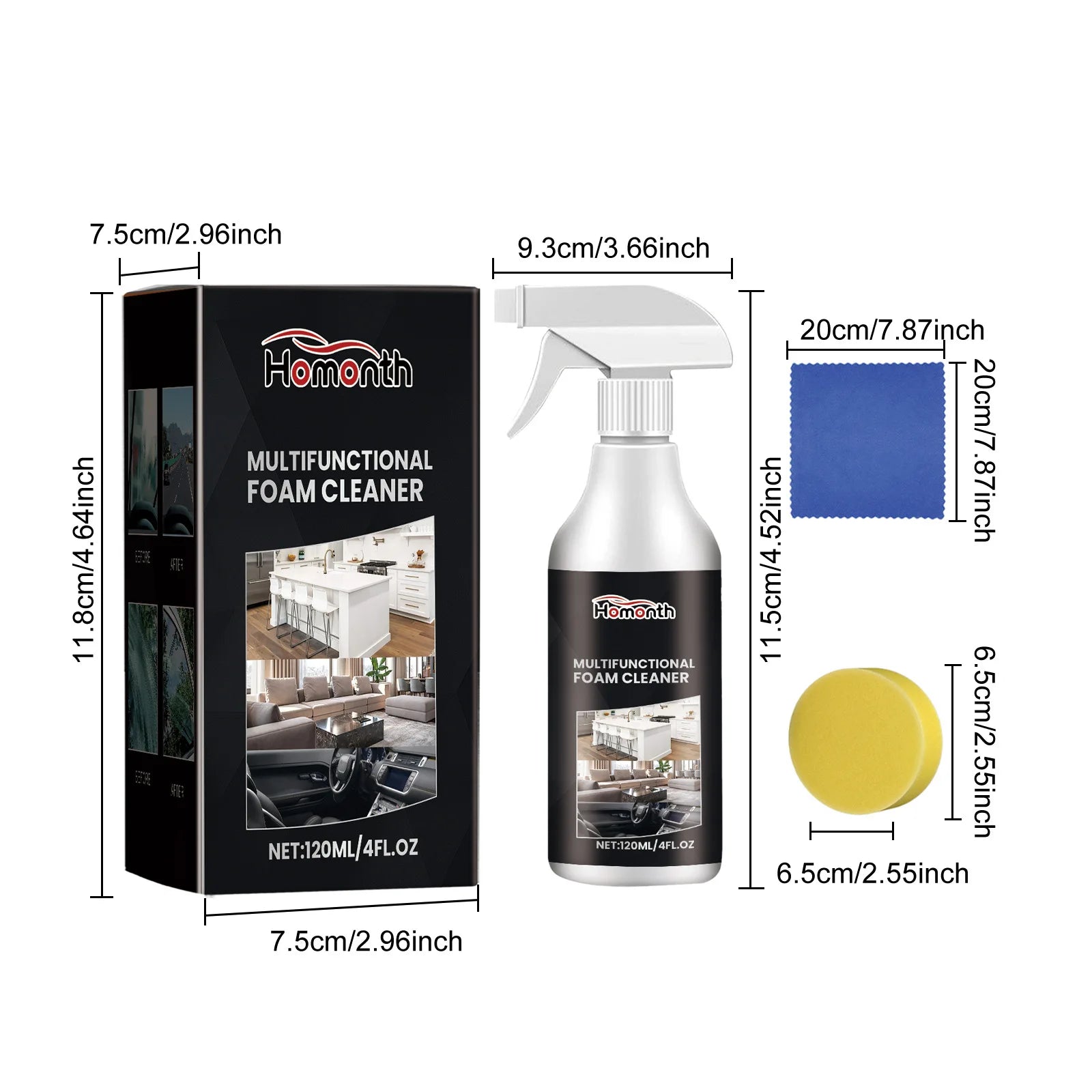 Homonth 120ml Car Glass Oil Film Cleaner Spray Enhancing Visibility St