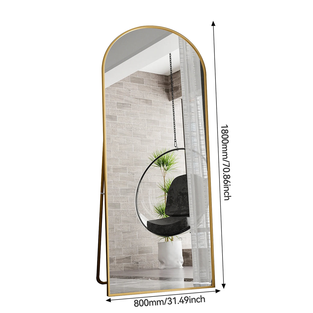 Full-length mirror, curved stand mirror, large full-length mirror, wall mounted, leaning mirror, standing mirror,