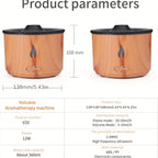 Volcano Flame Diffusers Cool Mist Humidifier for Home Ultrasonic Aromatherapy Diffuser with Essential Oil Tray Quiet Electronics