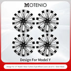 4PCS Hubcap for Model Y 2020-2024 19 Inch New Turbine Style Silver Black Cover Hub Cap Replacement Wheel Cap Design for Tesla