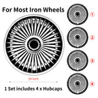 Hubcap Wheel Cover Replacement R14 Hub Caps Universal Wheel Rim Cover ABS Material Exterior Accessories Car Truck SUV -Set of 4