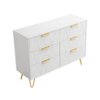ROSAHQNDA 6-drawer chest of drawers, 4-drawer dresser, modern storage cabinet with metal legs, creative MDF storage cabinet