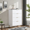 ROSAHQNDA 6-drawer chest of drawers, 4-drawer dresser, modern storage cabinet with metal legs, creative MDF storage cabinet