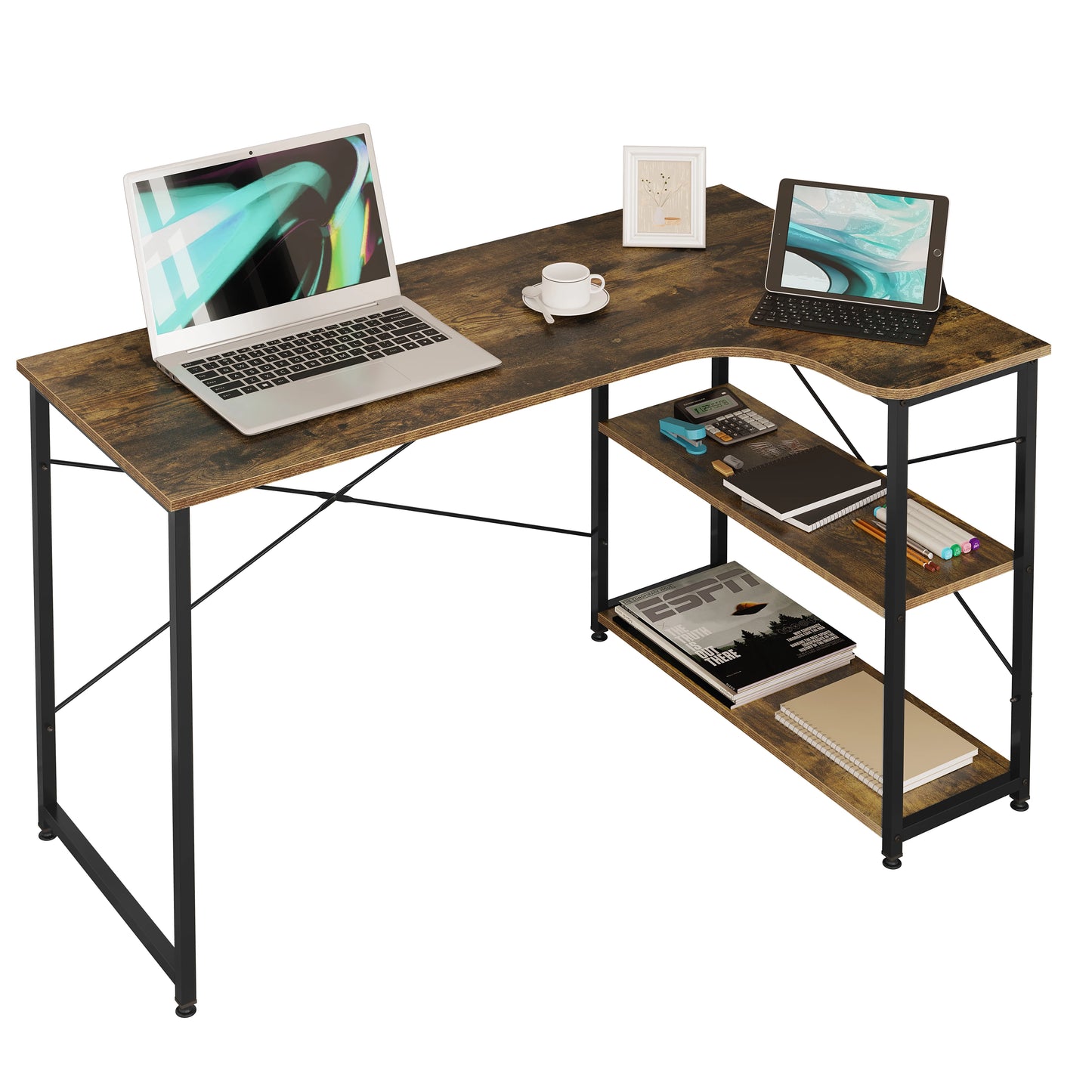 WOLTU 1PC Computer Table L-Shaped Office Desk  PC Laptop Table Workstation Study Writing Desk Dining Gaming Table