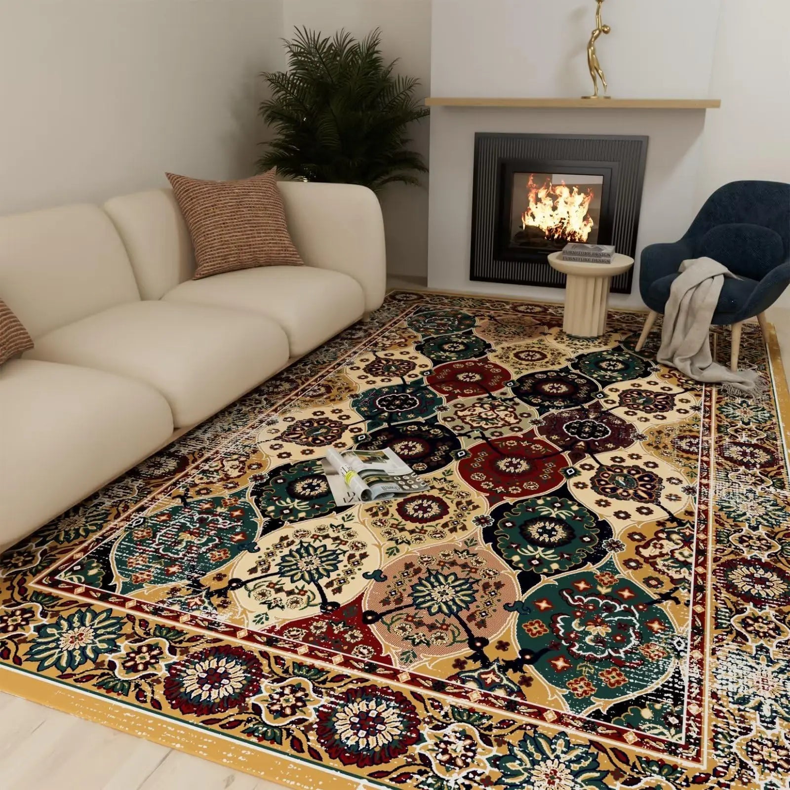 Orhopui Washable Rug,Non-Slip Backing Soft Stain Resistant Non-Shedding for Living Room Bedroom Kitchen Home Office