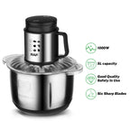 5L Large Capacity 1000W Electric Food Processor Chopper Stainless Steel Steel Meat Meat Grinder Mincer display devices