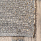 nuLOOM 8x10 Elfriede Jute & Cotton Hand Woven Area Rug, Grey, Solid Rustic Farmhouse Style, Weaved Design, Natural Fiber, For Bedroom, Living Room, Dining Room, Hallway, Office, Entryway