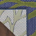 Nourison Home Aloha Indoor-Outdoor Navy Multicolor 2'8" x 4' Area Rug, Easy Cleaning, Non Shedding, Bed Room, Living Room, Dining Room, Backyard, Deck, Patio (3x4)