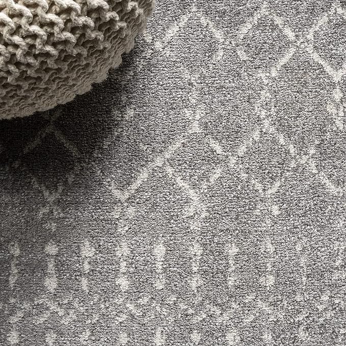 JONATHAN Y Boho Vintage Diamond Gray/Ivory Runner Rug 2X14 ft, Moroccan Hype for Living Room, Bedroom, Kitchen, Office, Easy-Cleaning, High Traffic, Pet-Friendly, Non-Shedding (MOH101C-214)