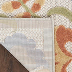 Nourison Home Aloha Ivory Blue 5'3" x 7'5" Area Rug - Easy Clean, Non Shedding, Bed Room, Living Room, Dining Room, Kitchen (5' x 8')