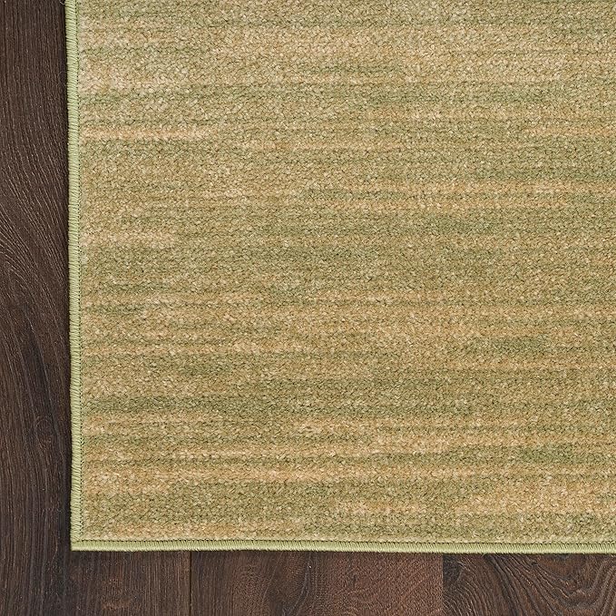 Nourison Home Nourison Essentials Green Gold 2'2" x 10' Area Rug - Easy Clean, Non Shedding, Bed Room, Living Room, Dining Room, Kitchen (10' Runner)