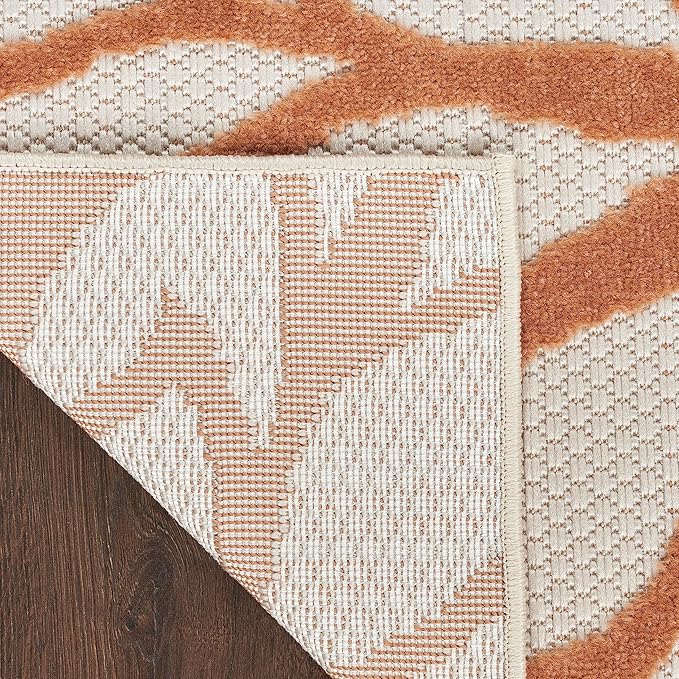Nourison Home Washables 32x48 Outdoor Polypropylene Fabric Rug in Ivory/Multi-Color