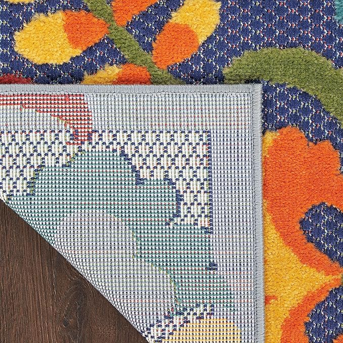 Nourison Home Aloha Navy Multicolor 2'8" x 4' Area Rug - Easy Clean, Non Shedding, Bed Room, Living Room, Dining Room, Kitchen (3' x 4')