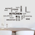 Creative Kitchen Text Wall Stickers For Kitchen Table Background Decoration Mural Restaurant Room Home Decor Removable Wallpaper