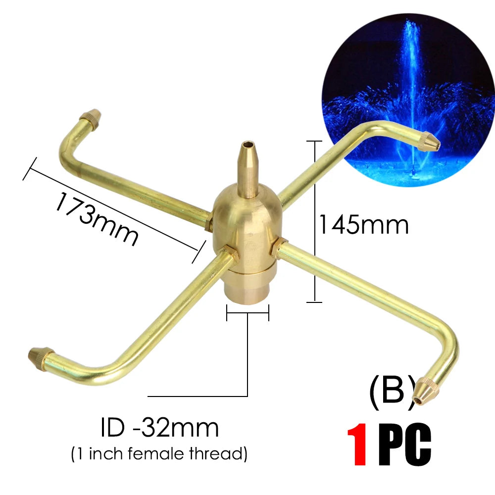 Brass Sprinklers Rotating Fountain Nozzles Landscaping Pond Outdoor Jet Straight Fountain Spray Head Irrigation Plants Watering