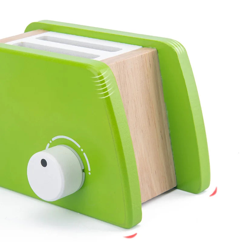 DIY Wooden Kitchen Toy Pretend Play Simulation Model Set Coffee Machine Cooking Educational Toys Gift For Children Kids Girls
