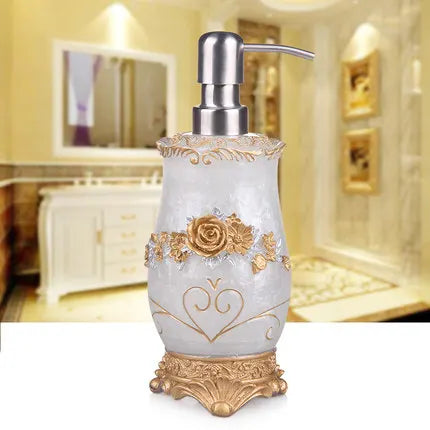 European 5pcs Bathroom Set/Resin Bathroom Accessories Kit/Toothpick Holder/Soap Dispenser/Tooth Brush Holder/Cup Soap Dish Tray