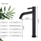 Quyanre Black Chrome Tall Basin Sink Faucet Slim Bathroom Washbasin Water Mixer Tap Hot Cold Water Basin Crane Tap Bathroom Tap
