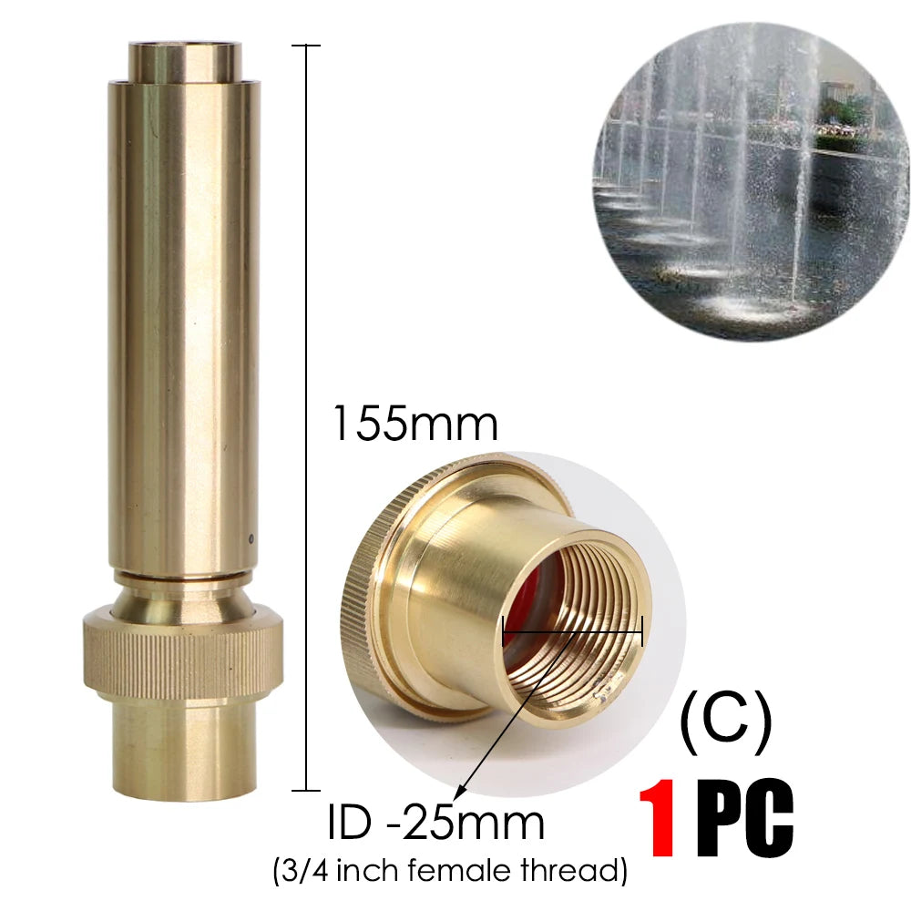 Brass Sprinklers Rotating Fountain Nozzles Landscaping Pond Outdoor Jet Straight Fountain Spray Head Irrigation Plants Watering