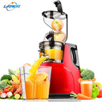 Masticating Juicer Machines, 7 inch Slow Cold Press Juicer with Large Feed Chute, Cold Press Juicers for Vegetables and Fruits