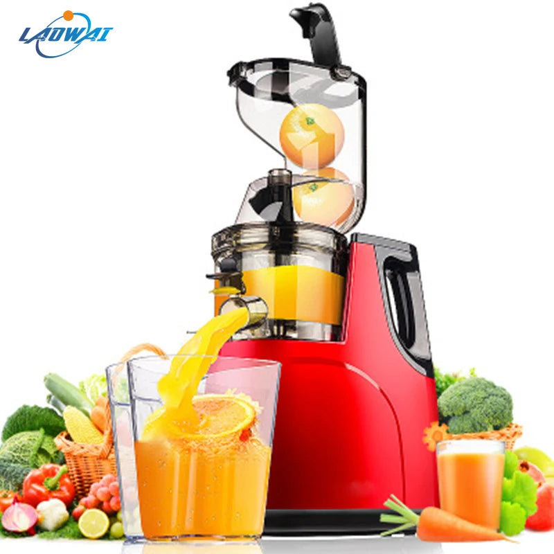 Masticating Juicer Machines, 7 inch Slow Cold Press Juicer with Large Feed Chute, Cold Press Juicers for Vegetables and Fruits