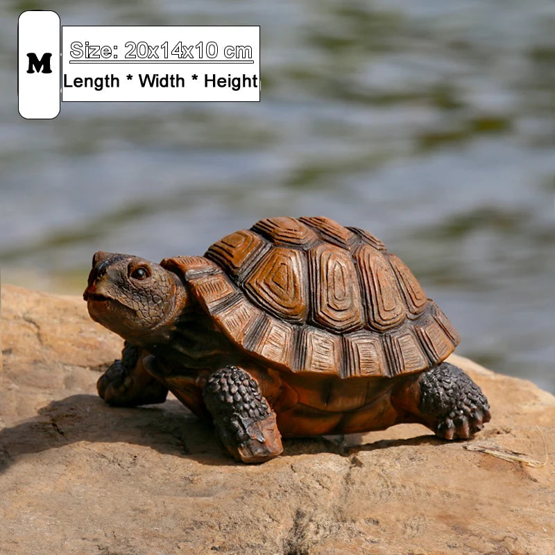 Cute Resin Tortoise Statue Outdoor Garden Pond Store Bonsai Decorative Animal Sculpture For Home Garden Decor Ornament