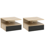 Homcom Set of 2 Floating Nightstands with 1 Drawer and Shelf 35X32X22.5 cm