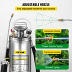 SucceBuy 4-12L Hand Powered Sprayer Stainless Steel Watering Spraying Sprinkling Atomizer Pump Home Garden Cleaning Sprayer