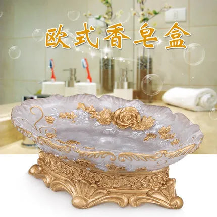 European 5pcs Bathroom Set/Resin Bathroom Accessories Kit/Toothpick Holder/Soap Dispenser/Tooth Brush Holder/Cup Soap Dish Tray