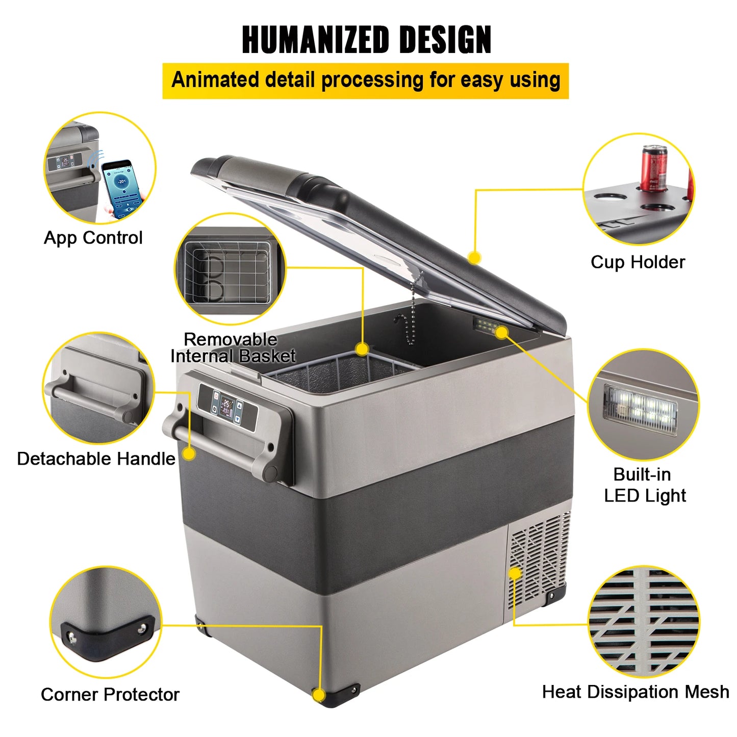 VEVOR Portable Car Refrigerator - Freezer Cooler 12/24V