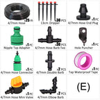 1/4" Hose Drip Irrigation System 360 Degree Adjustable 8 Hole Sprinkler Kit Garden Watering Inserting Ground Micro Flow Dripper