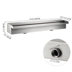 VEVOR Waterfall Pool Fountain Stainless Steel W/ Pipe Connector Spillway Garden Outdoor Pond Rectangular Swimming Pool Fountain