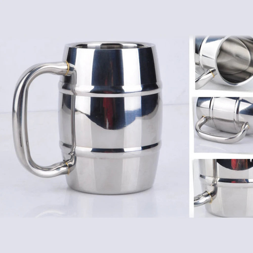 Double Wall Stainless Steel Coffee Mug Portable Tea Cup Travel Tumbler Coffee Jug Milk Tea Cups Double Office Water Mugs
