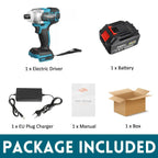 Drillpro 388VF Cordless Brushless Electric Screwdriver  1/4 inch Power Tools  Drill Driver + LED Light For Makita 18V Battery