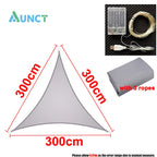 3x3x3M Triangle Sun Shelter Shade Sail LED Light String Awnings Outdoor Romantic Warm Waterproof gazebo garden YARD sail awning