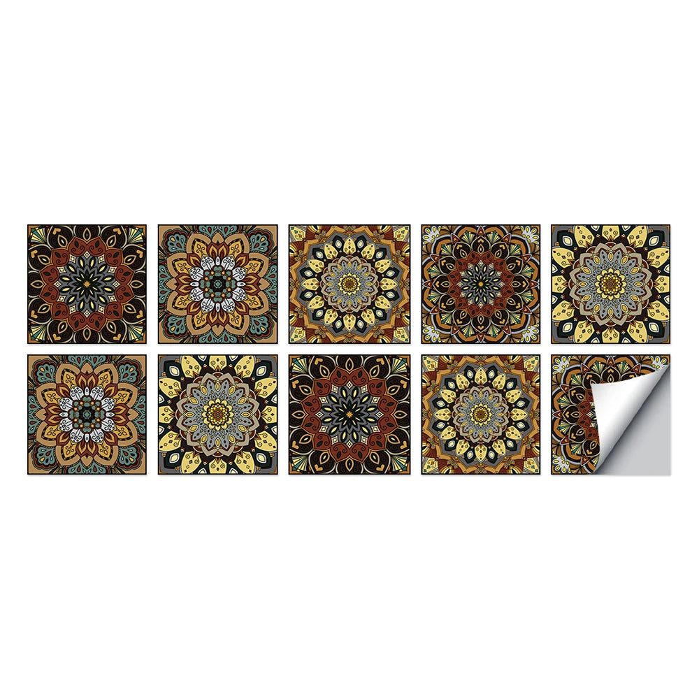 Tile Stickers Waterproof Kitchen Retro Moroccan Self Adhesive Bathroom Decal Vinyl Peel And Stick Wall Decoration Wallpaper
