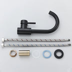 Dfrkjhre Bathroom Basin Faucet Matte Black Series for Sink Vessel Stainless Steel Hot and Cold Water Mixer Tap Crane