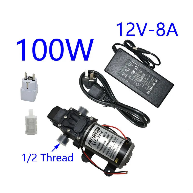 DC 12Volt 60w 80w 100w Diaphragm pump Water Micro High Pressure Self-Priming Booster Pump for Garden irrigation car wash