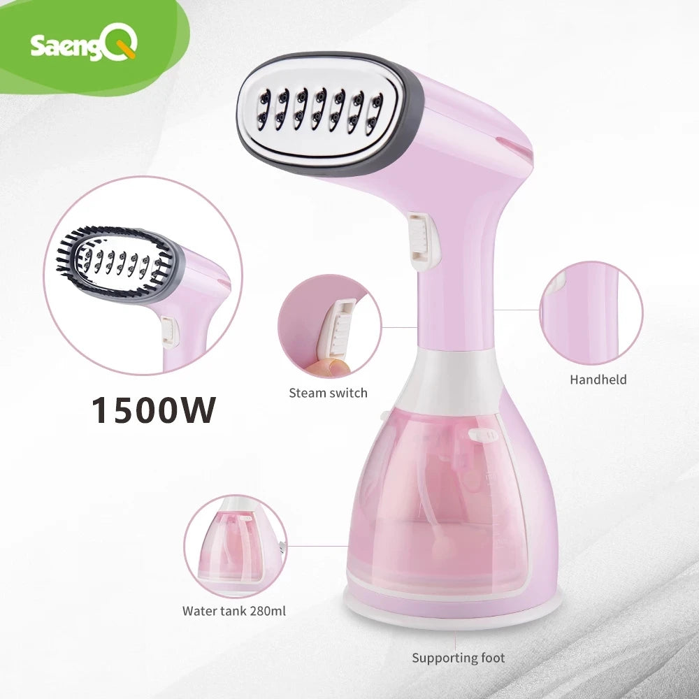 saengQ Handheld Garment Steamer 1500W Electric Household Fabric Steam
