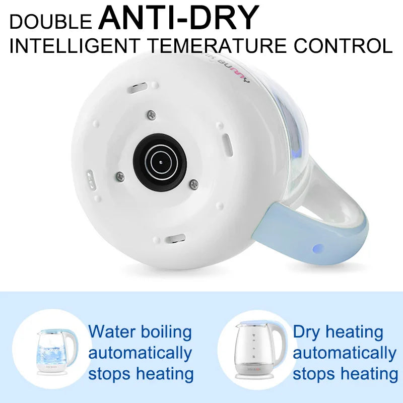 High Borosilicate Glass Kettle transparent blue light boiling water household kettle automatically power off prevent dry burn