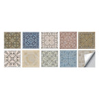 Tile Stickers Waterproof Kitchen Retro Moroccan Self Adhesive Bathroom Decal Vinyl Peel And Stick Wall Decoration Wallpaper