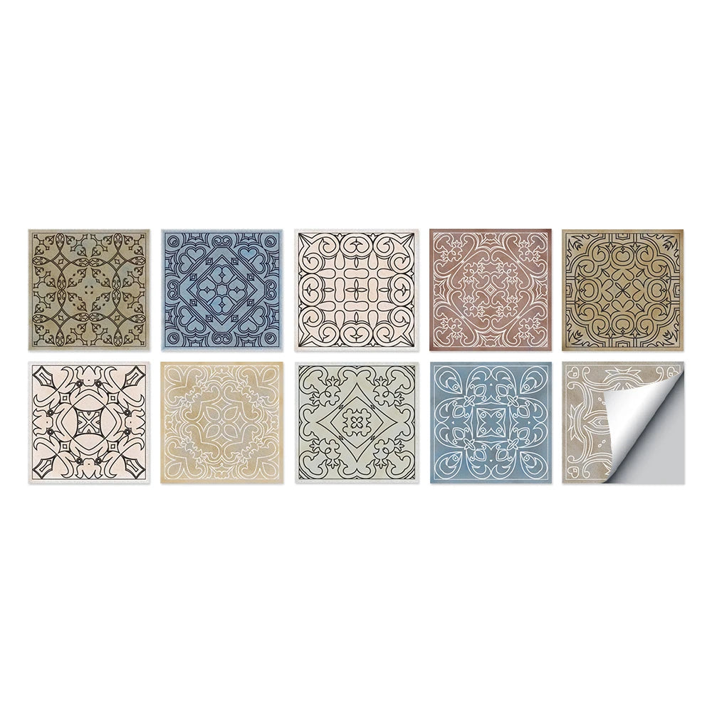 Tile Stickers Waterproof Kitchen Retro Moroccan Self Adhesive Bathroom Decal Vinyl Peel And Stick Wall Decoration Wallpaper